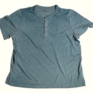 Untuckit Short Sleeve Blue Heather Henley Size XXL